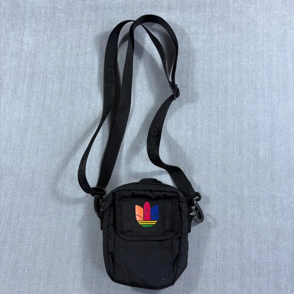 Adidas‎ Crossbody Bag Unisex OS Black Multicolor Trefoil Festival Pouch Sport